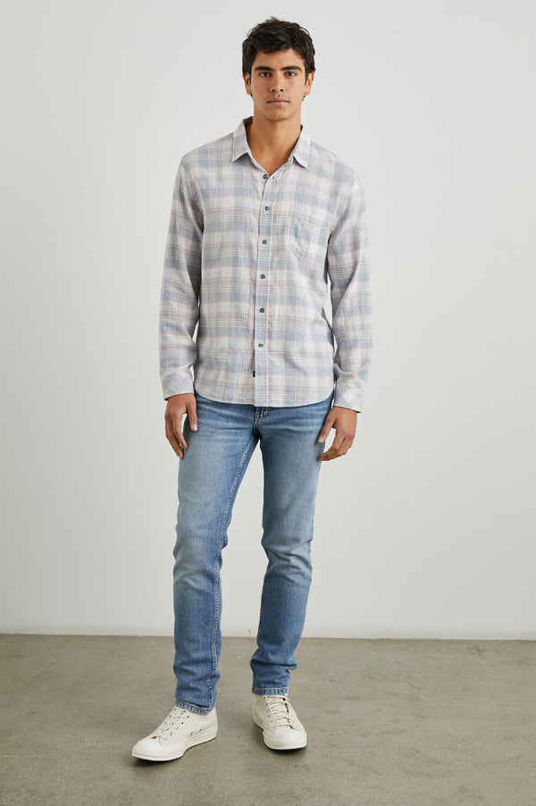 rails Wyatt shirt Cobalt Flamingo Melange