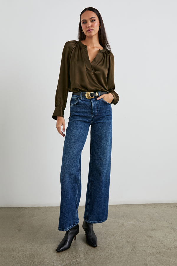 Rails Wynna Top Dark Moss