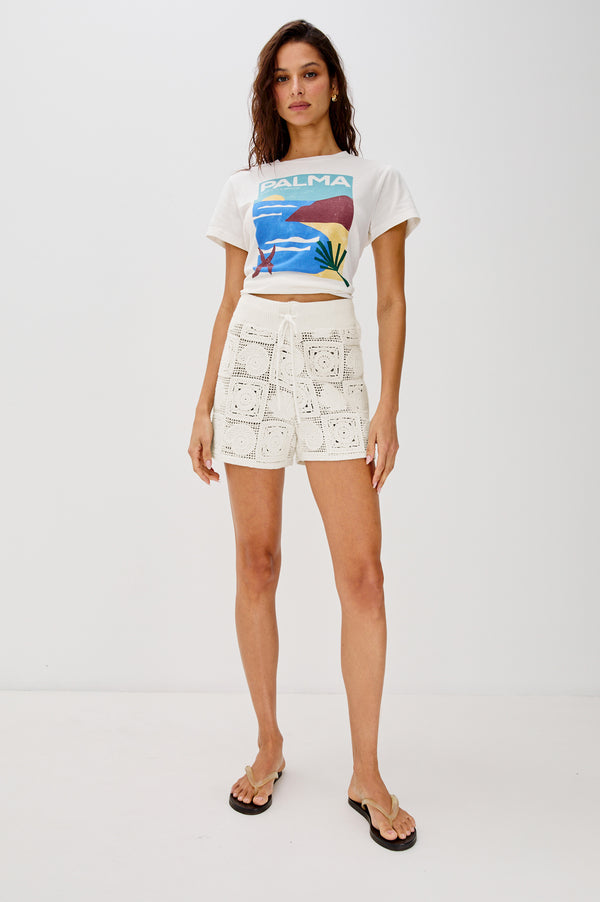 Rails Rails X Lspace Catalina Short White Sea Shell Crochet