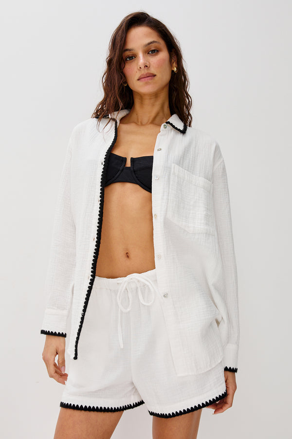 Rails Rails X Lspace Sunny Short Black Blanket Stitch