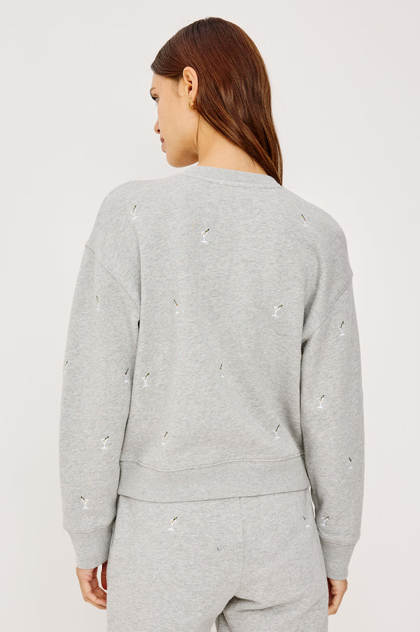 Rails Ramona Sweatshirt Heather Grey Martini Embroidery