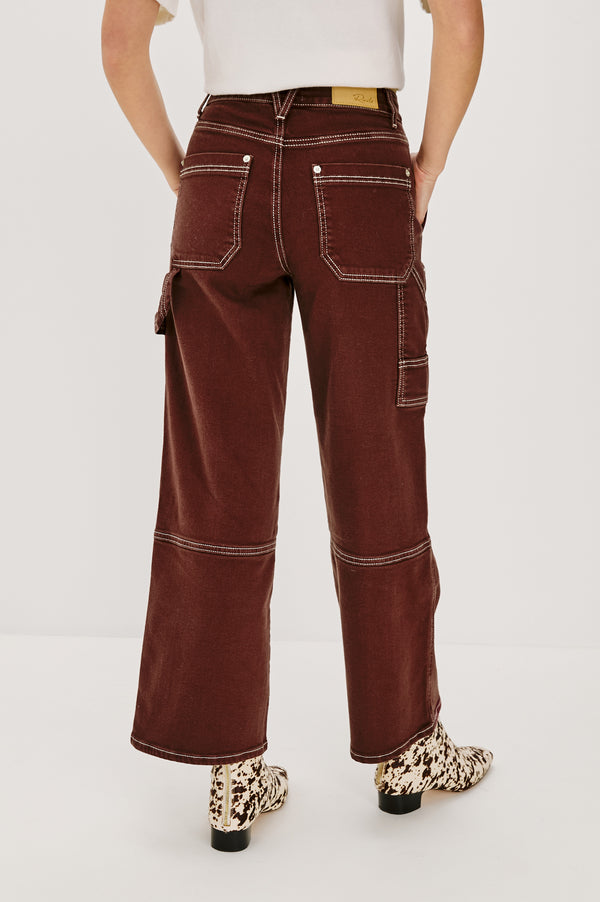 Rails Silverado Carpenter Crop Chocolate Contrast Stitch