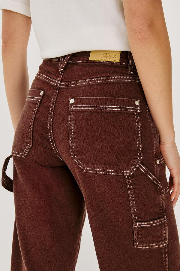 rails Silverado carpenter crop Chocolate Contrast Stitch