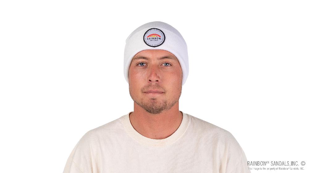 Rainbow Sandals Basic Cuff Beanie With Long Ride Patch 100% Acrylic