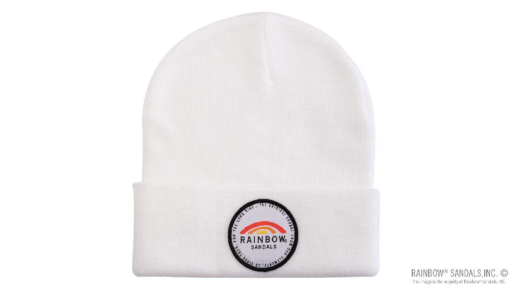 rainbow sandals Basic Cuff Beanie with Long Ride Patch 100% Acrylic