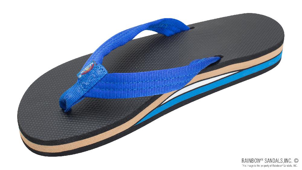 rainbow sandals Classic Rubber - Double Layer Soft Top 3/4" EVA Rubber Filled Nylon Strap