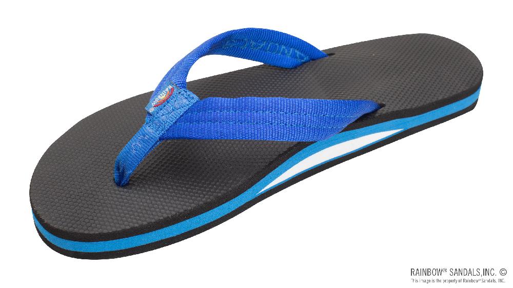 rainbow sandals Classic Rubber - Single Layer Soft Top 3/4" EVA Rubber Filled Nylon Strap