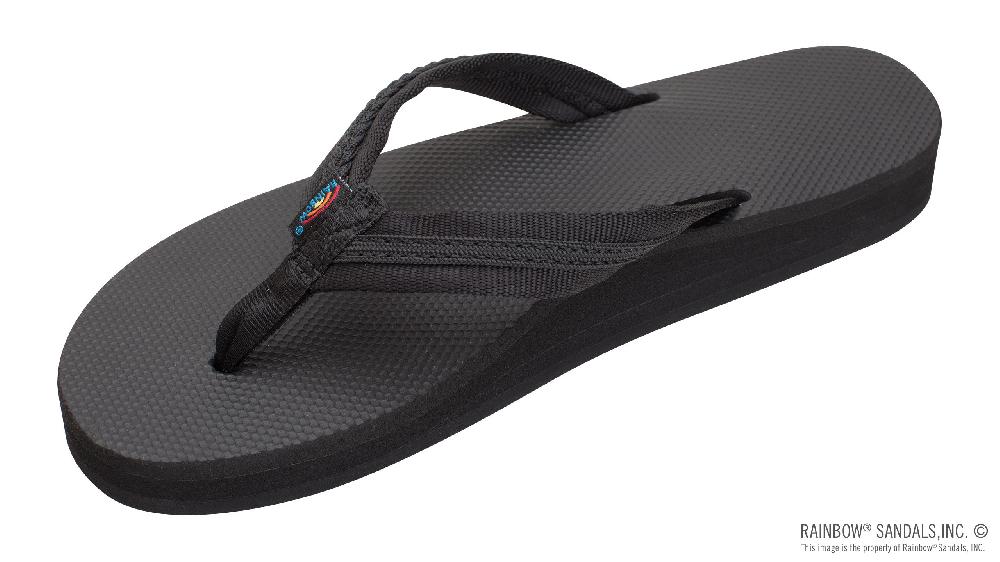 rainbow sandals Double Layer Soft Rubber Top with 3/4" Braided Nylon Strap
