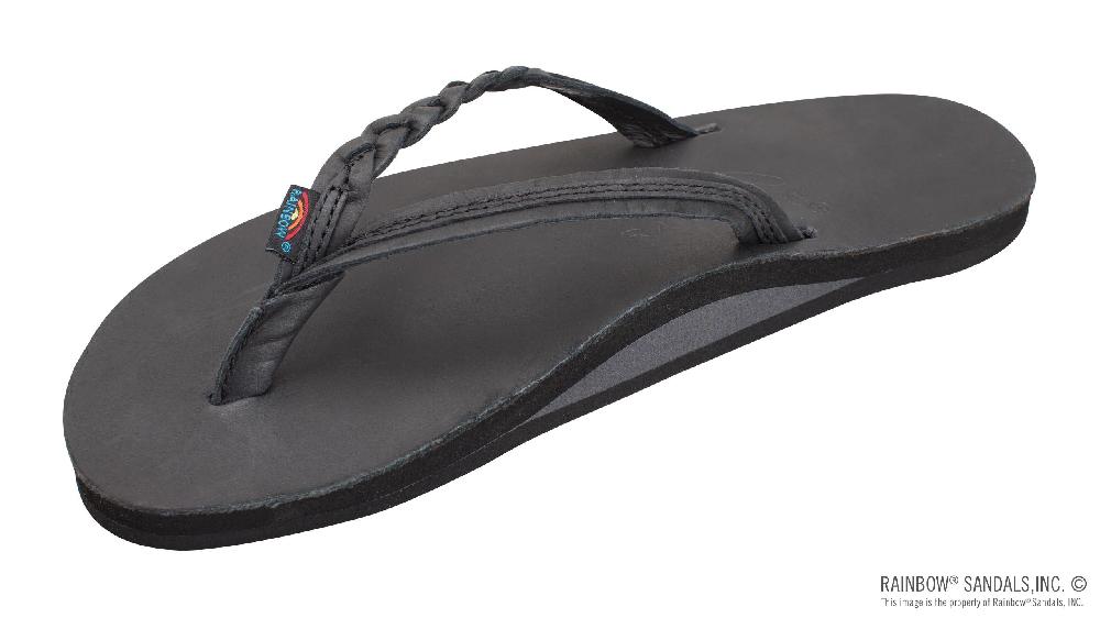 rainbow sandals Flirty Braidy - Single Layer Classic Leather 1/2" Narrow Strap with Braid