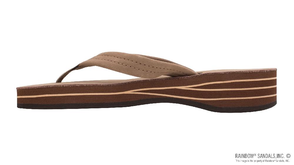 Rainbow Sandals Four Layer Leather Wedge With A 3/4" Leather Strap