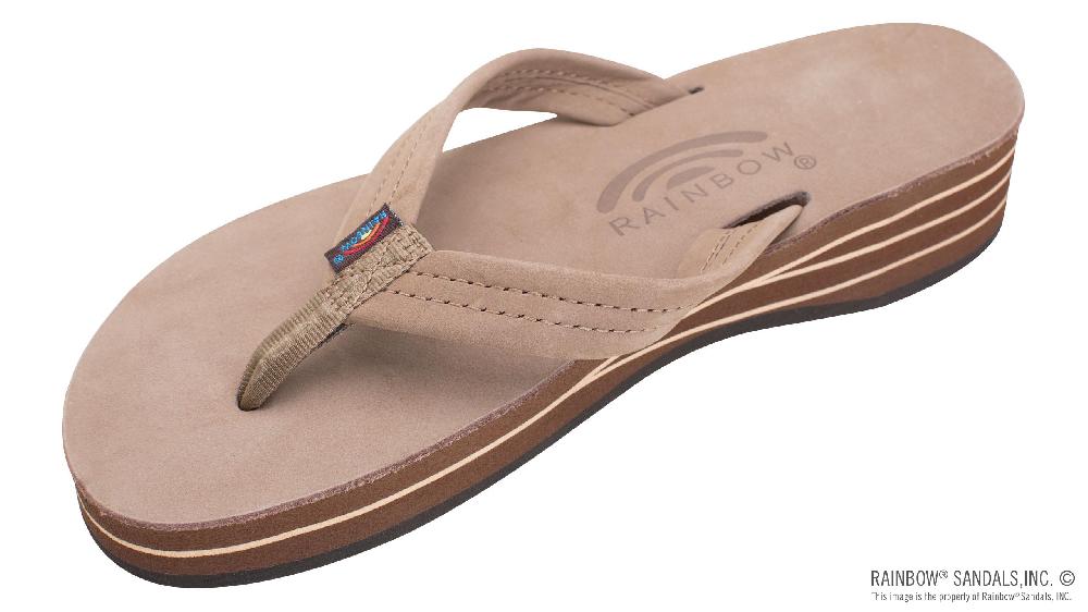 rainbow sandals Four Layer Leather Wedge with a 3/4" Leather Strap