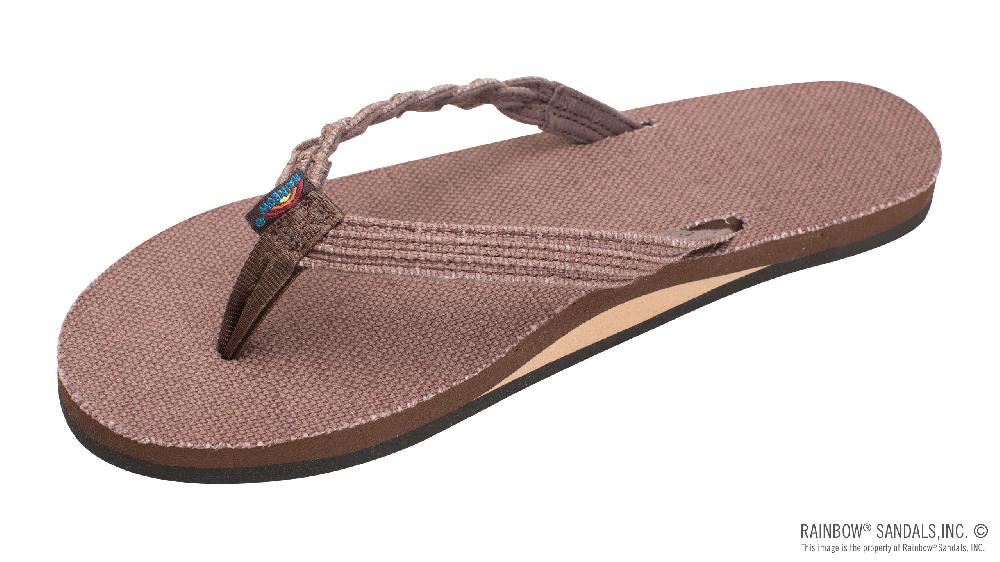 rainbow sandals Hemp Flirty Braidy - Single Layer Arch Support with a 1/2" Braided Strap