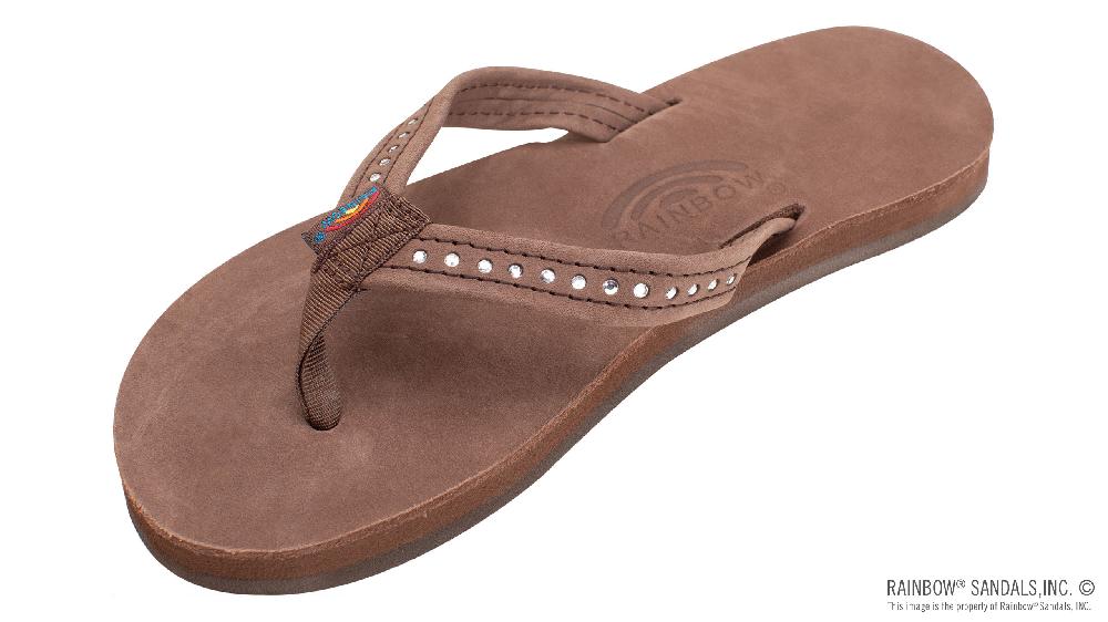 rainbow sandals Kids Crystal Premier Leather 1/2" Narrow Strap