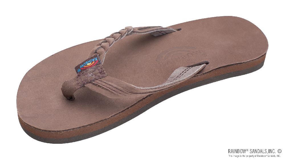 rainbow sandals Kids Flirty Braidy- Premier Leather Braided 1/2" Strap