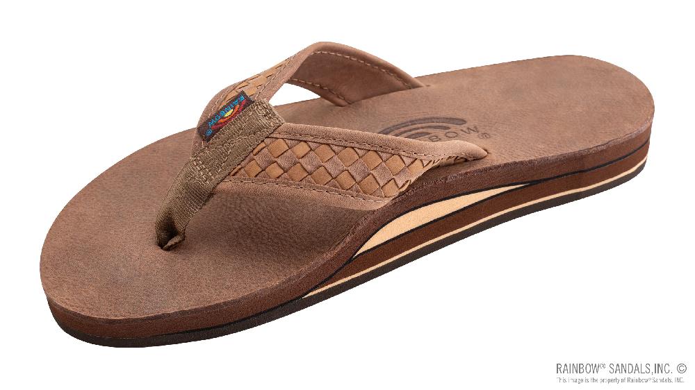 rainbow sandals Luxury Leather Collection - The Bentley – Double layer Arch Hand Woven Strap