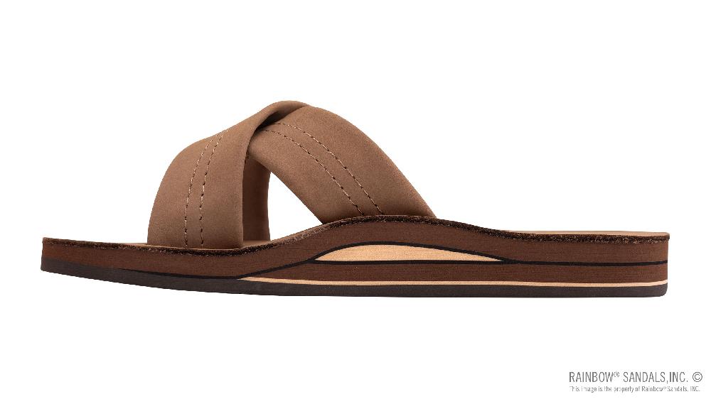 Rainbow Sandals Premier Leather Double Layer Arch Cross Strap Rolled Stitch