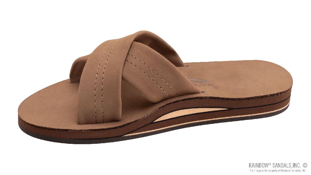 rainbow sandals Premier Leather Double Layer Arch Cross Strap Rolled Stitch