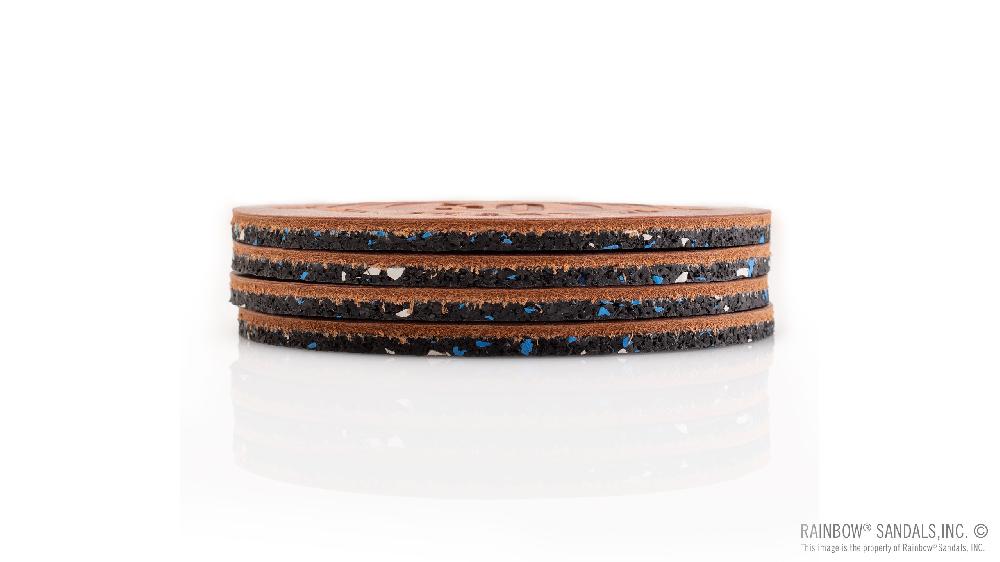 Rainbow Sandals Coaster 4 Pack - Rust - Leather