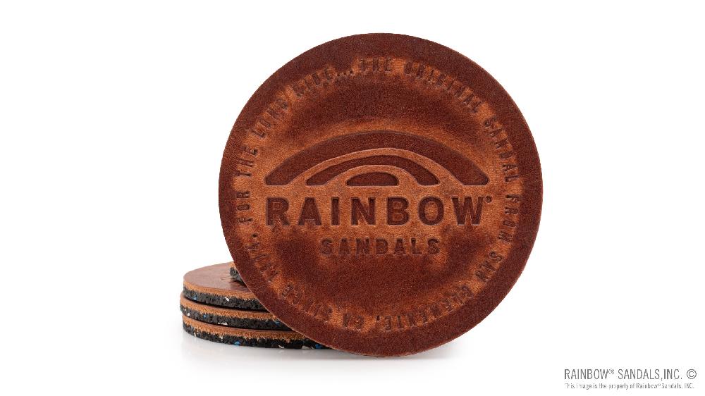 rainbow sandals Coaster 4 pack - Rust - Leather