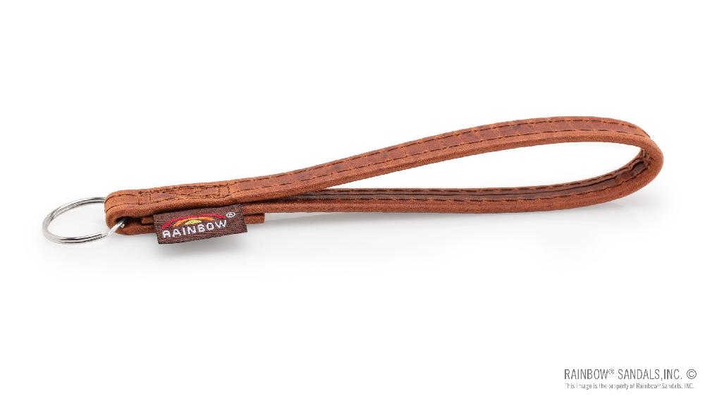 rainbow sandals Leather Keychain Loop - Rust