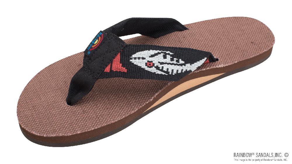 rainbow sandals Single Layer Hemp with a 1" Nylon Fish Pattern Strap