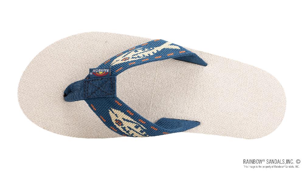 Rainbow Sandals Single Layer Hemp With A Nylon Fish Pattern Strap