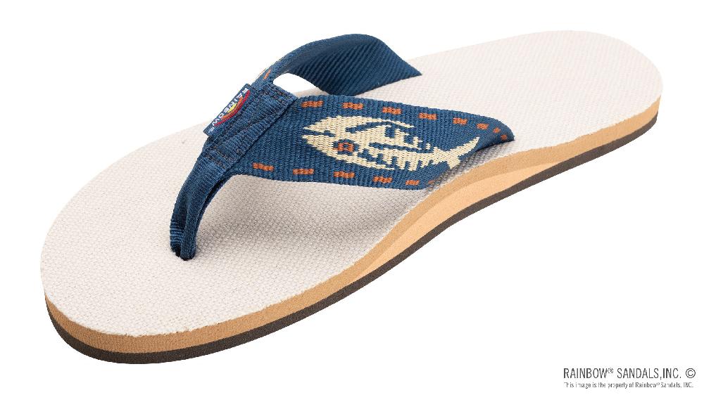 rainbow sandals Single Layer Hemp with a Nylon Fish Pattern Strap