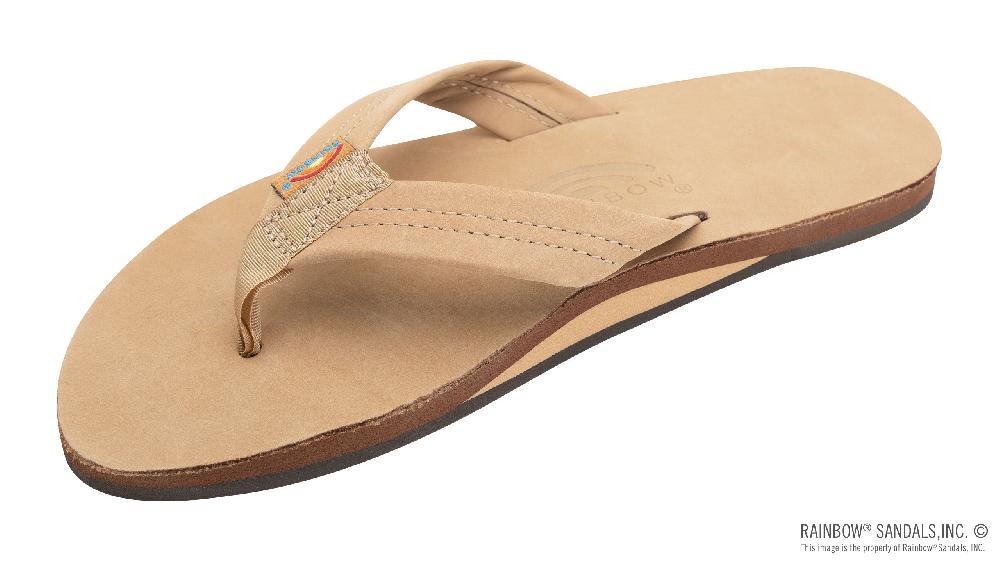 rainbow sandals Single Layer Premier Leather with Arch Support 1" Strap