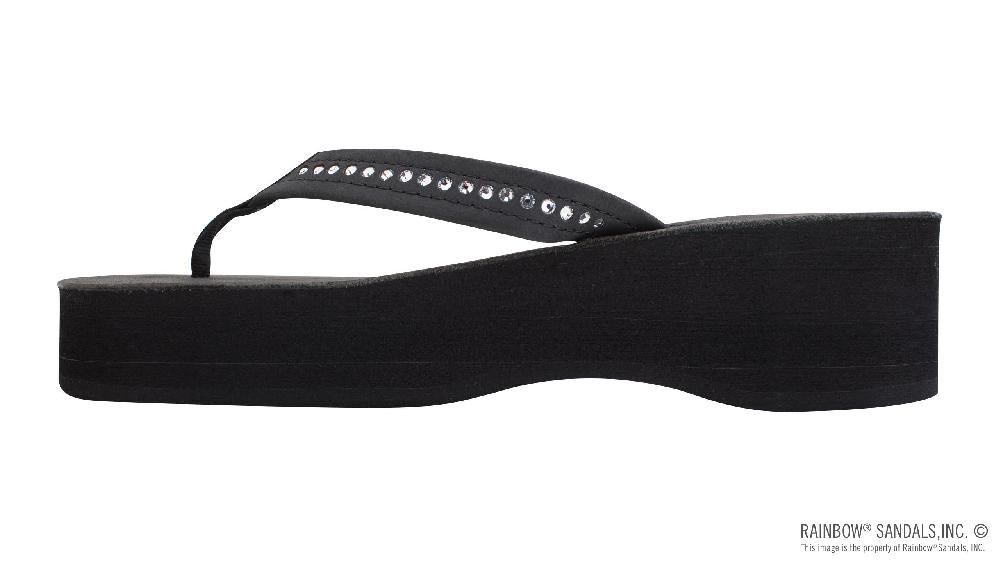 Rainbow Sandals Six Layer Leather Wedge - 3/4" Strap With Swarovski® Crystals