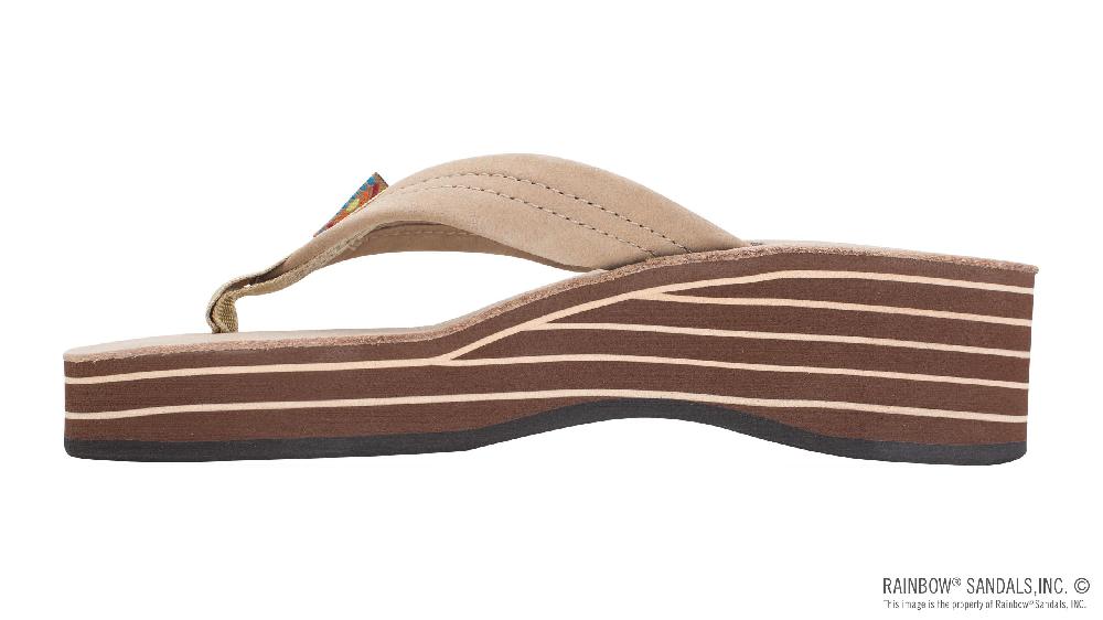 Rainbow Sandals Six Layer Wedge Leather 1" Leather Strap