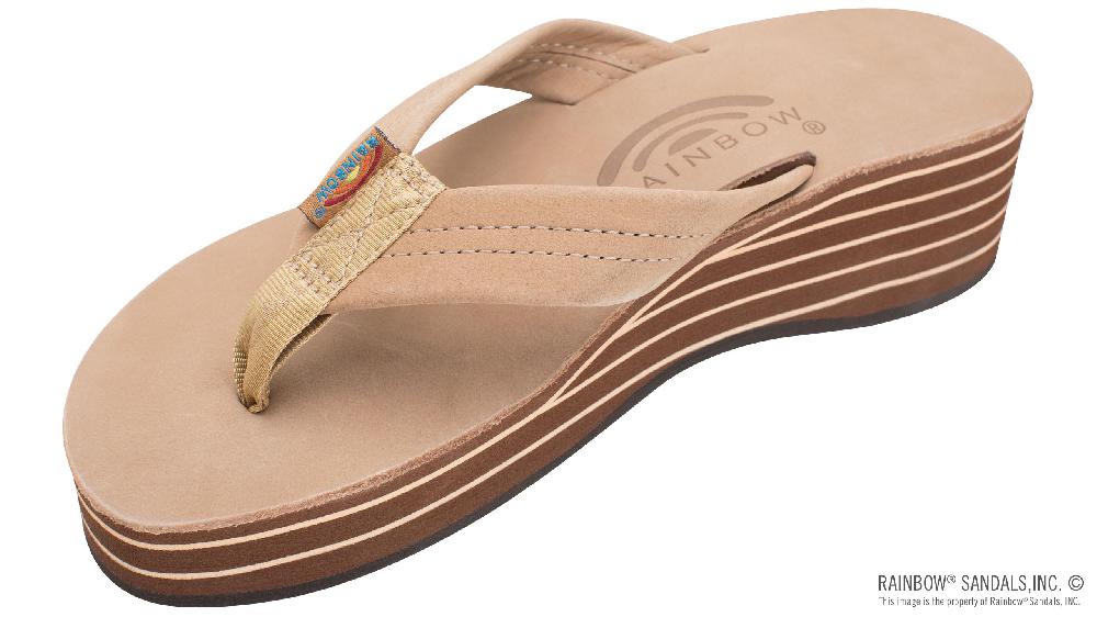 rainbow sandals Six Layer Wedge Leather 1" Leather Strap