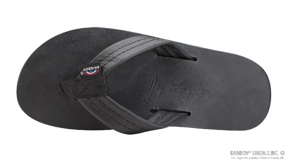 Rainbow Sandals The Americana - Men's Single Layer Classic Leather With Red White & Blue Mid Sole