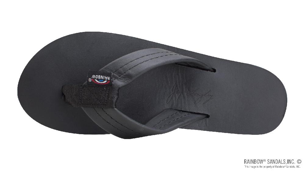 Rainbow Sandals The Americana - Women's Single Layer Classic Leather Red White & Blue Mid Sole With A 1" Strap