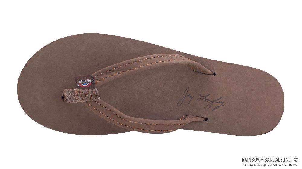 Rainbow Sandals The Americana - Women's Single Layer Premier Leather Red White & Blue Mid Sole With A 1/2" Narrow