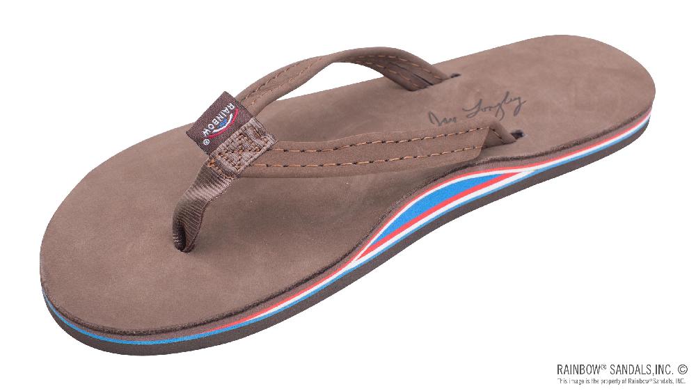 rainbow sandals The Americana - Women's Single layer Premier Leather Red White & Blue Mid Sole with a 1/2" Narrow