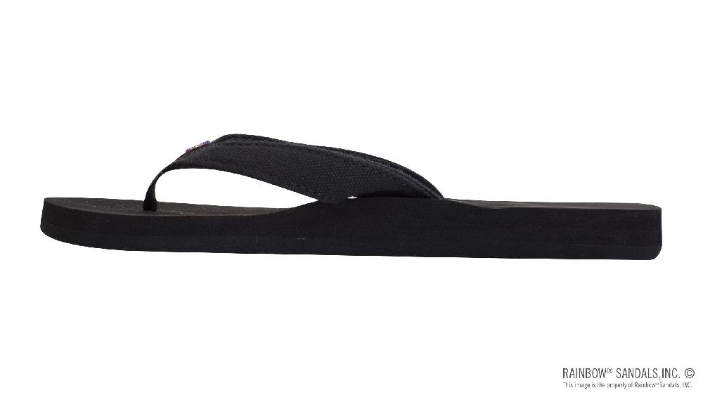 Rainbow Sandals The Bella - Soft Top Black Tapered Canvas Strap