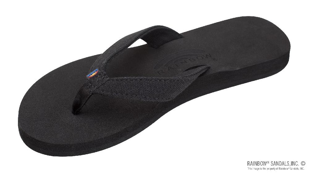 rainbow sandals The Bella - Soft Top Black Tapered Canvas Strap