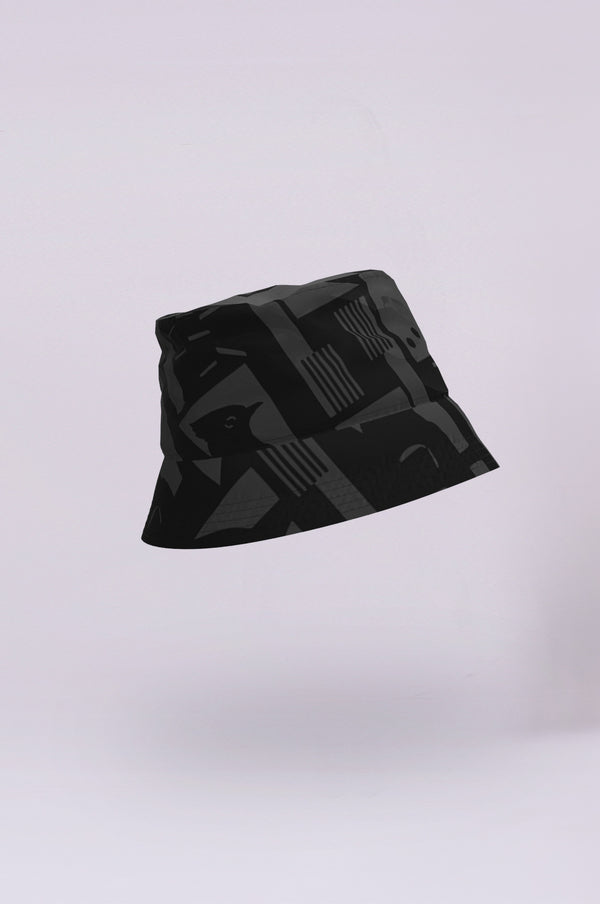 Rainkiss Back To Black Art Camo - Bucket Hat