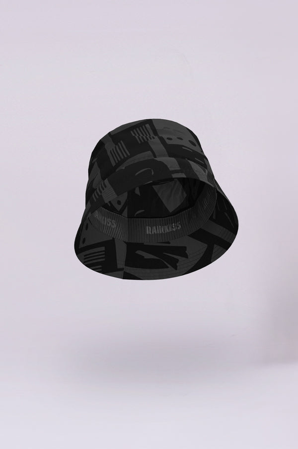 Rainkiss Back To Black Art Camo - Bucket Hat