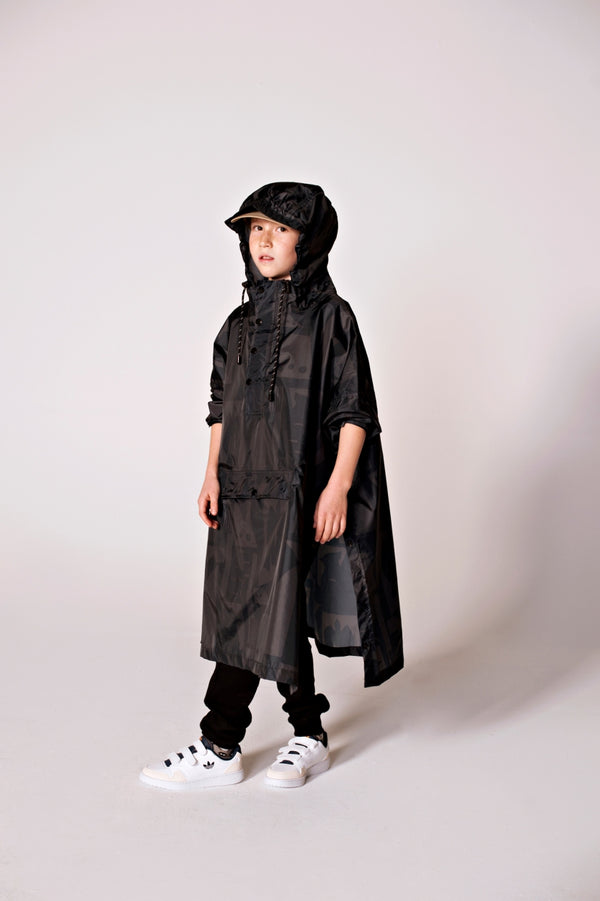 Rainkiss Back To Black - Kids Rain Poncho