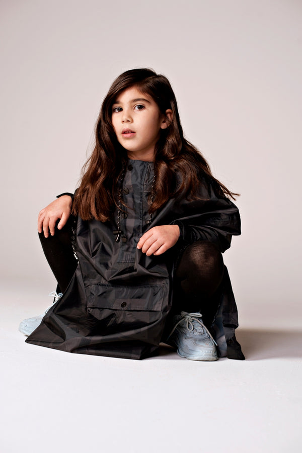 Rainkiss Back To Black - Kids Rain Poncho