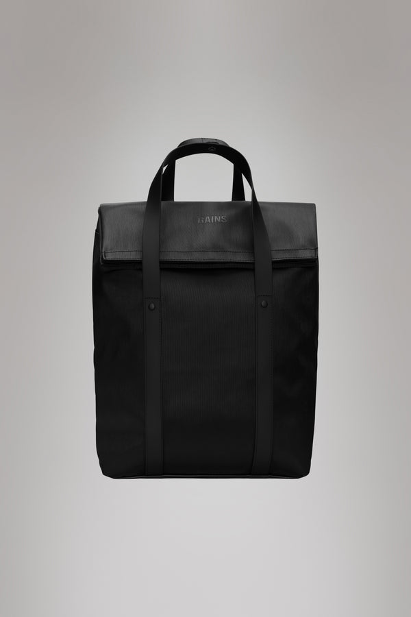 rains 2 Way Tote Backpack Black Grain
