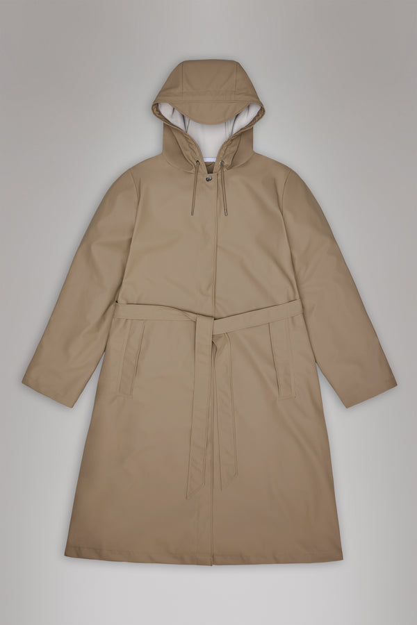 Rains A-Line Longer W Jacket Beige