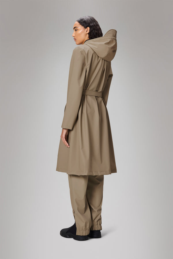 Rains A-Line Longer W Jacket Beige