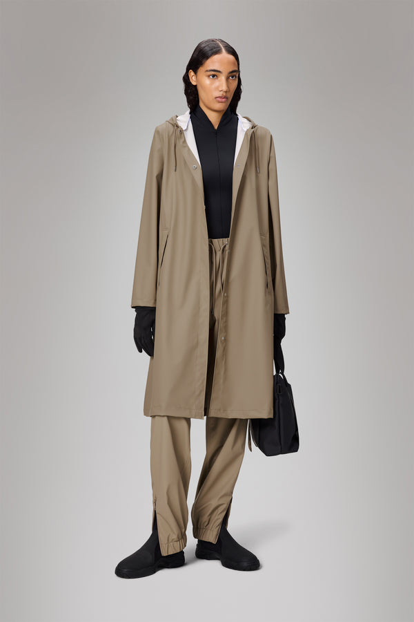 Rains A-Line Longer W Jacket Beige