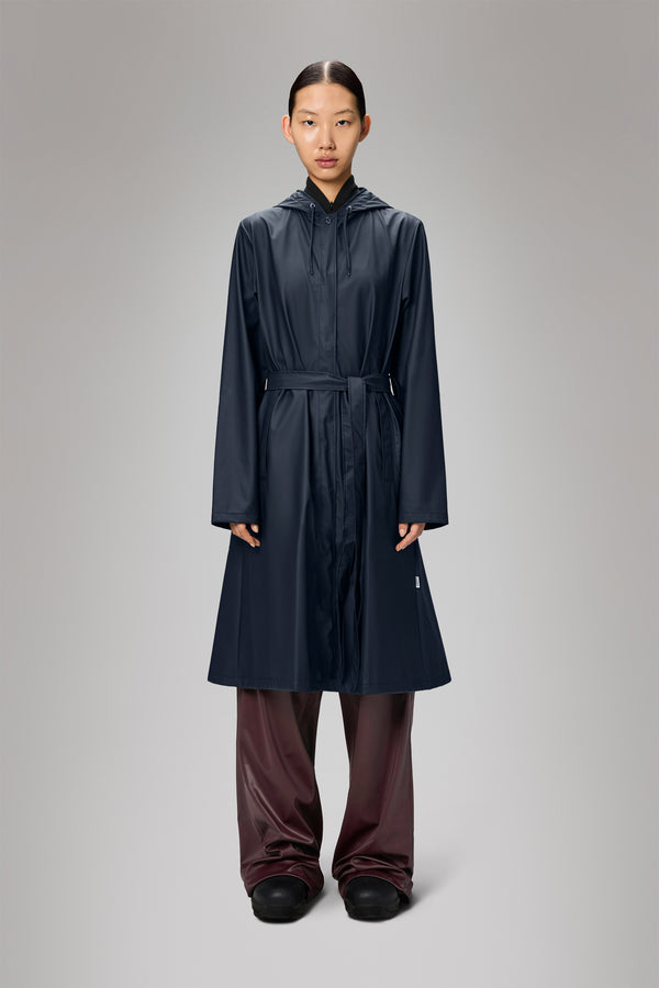 rains A-Line Longer W Jacket Navy