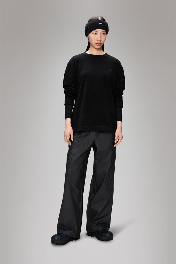 Rains Addis Fleece Crewneck Black