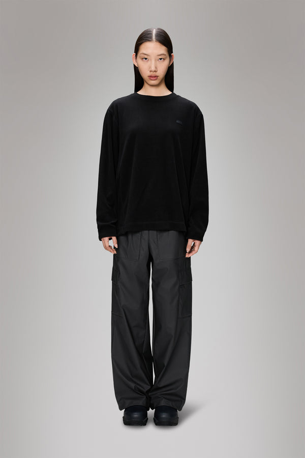 rains Addis Fleece Crewneck Black