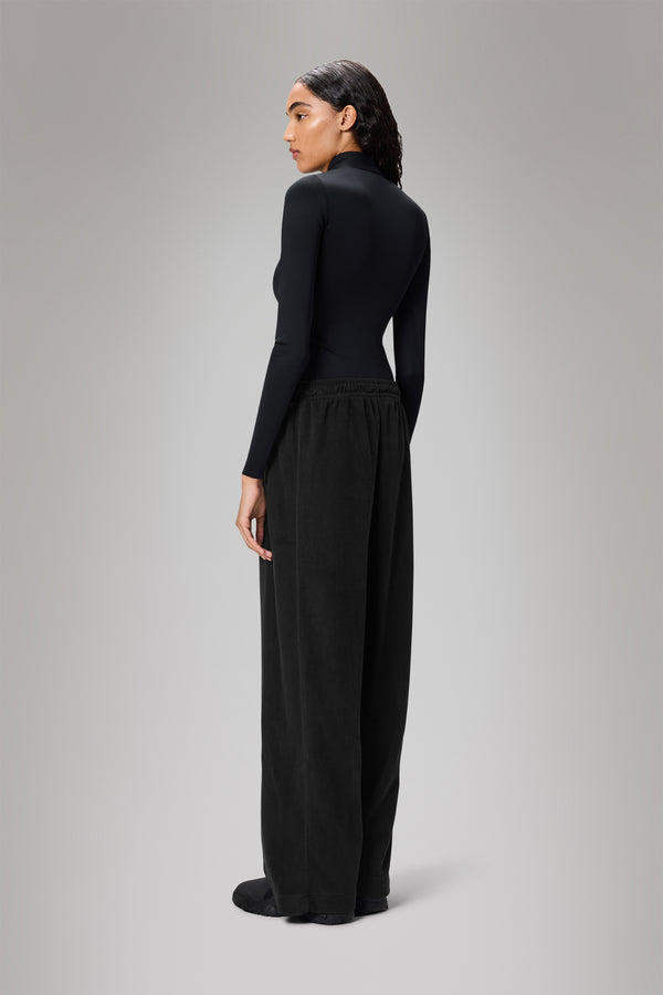 Rains Addis Fleece Pants Wide Black