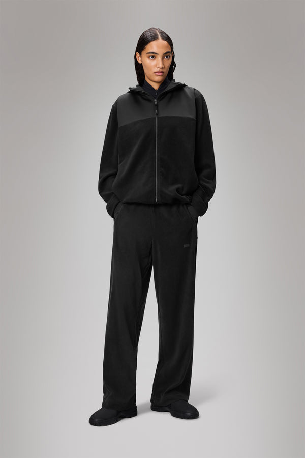 Rains Addis Fleece Pants Wide Black